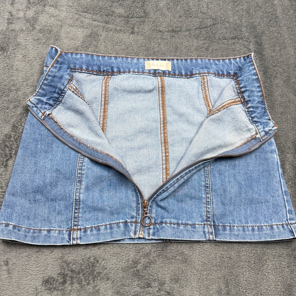 Altar'd State Zipper Front Denim Mini Skirt-Size Extra Small - Picture 4 of 10